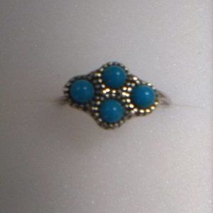 Vintage Costume Turquoise Color Bead Ring